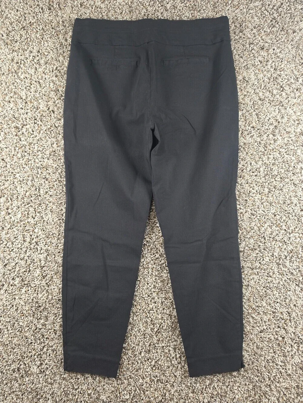Maurices Womens Sz L Short Ankle Length Skinny Leg Dress Pants Black Pull On